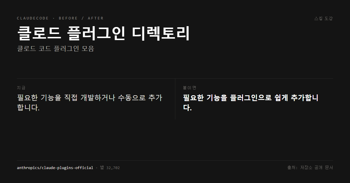 클로드 플러그인 디렉토리 전후 비교