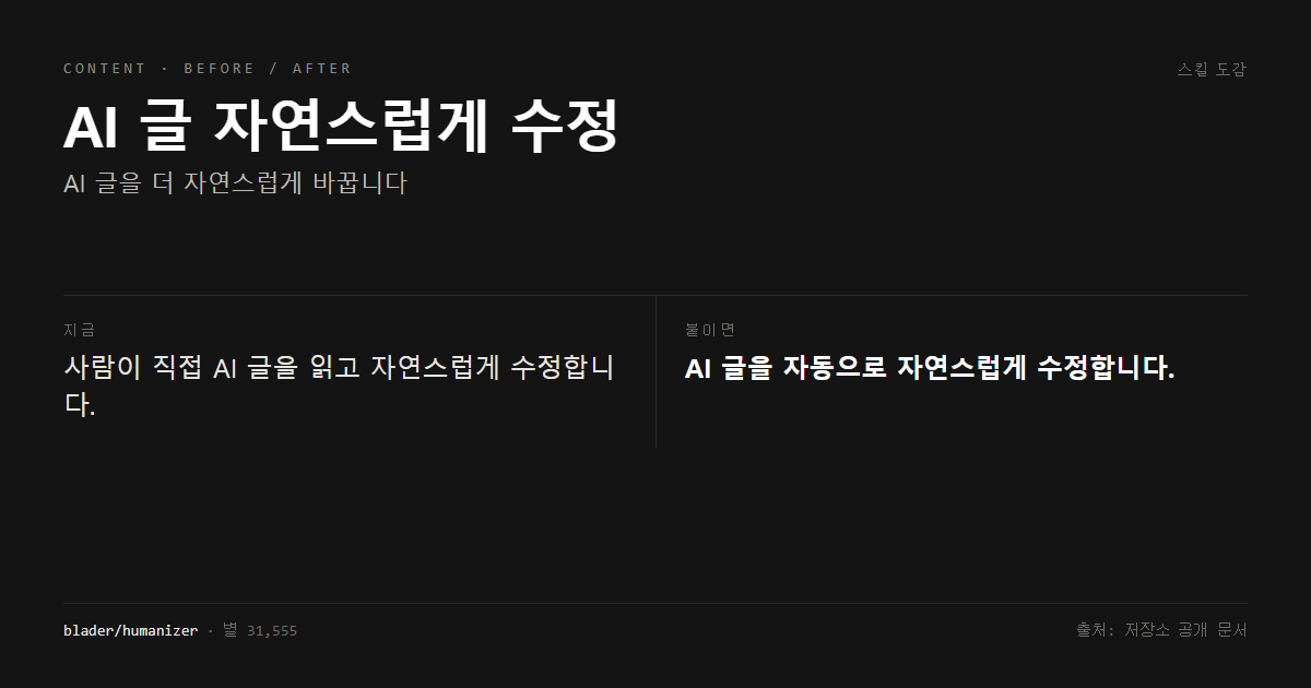 AI 글 자연스럽게 수정 전후 비교