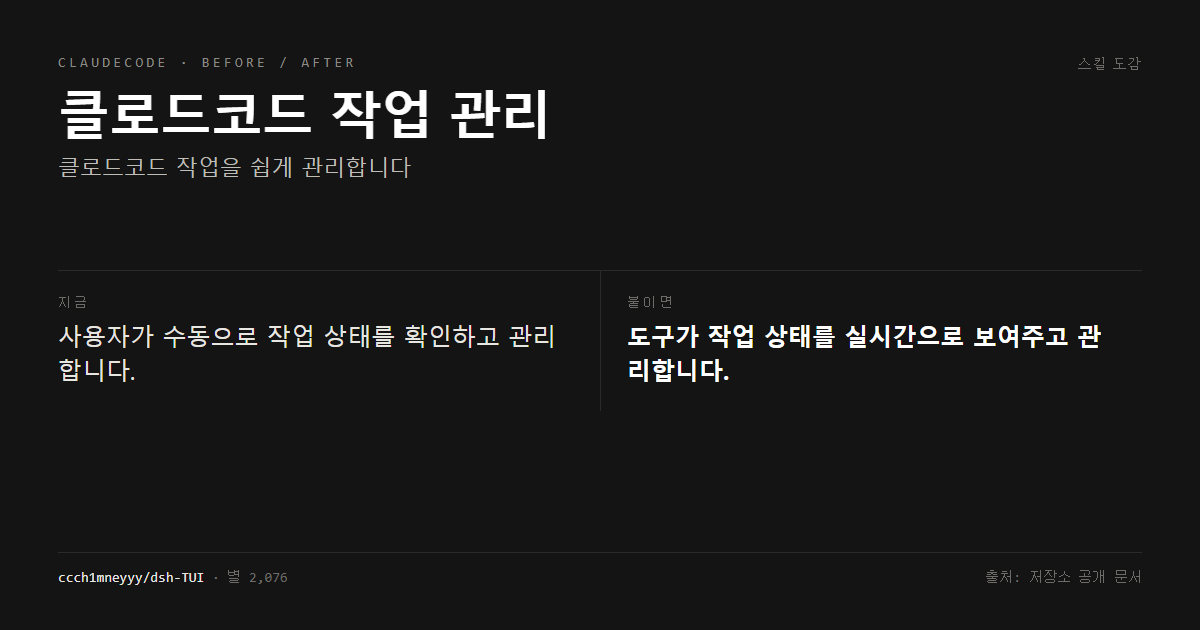 클로드코드 작업 관리 전후 비교