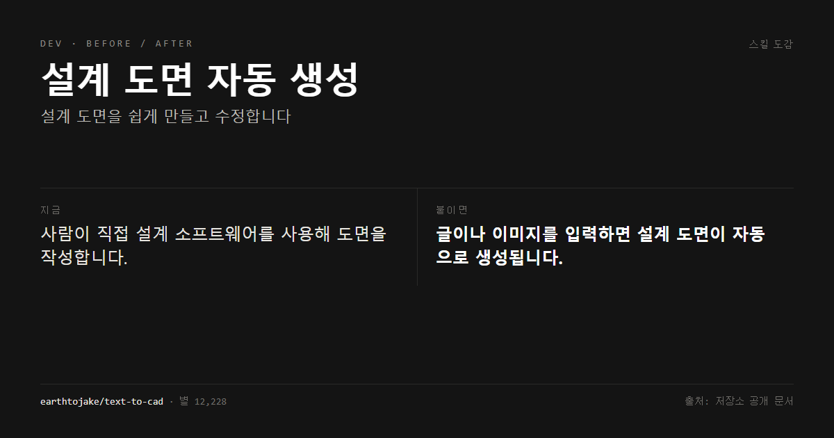 설계 도면 자동 생성 전후 비교