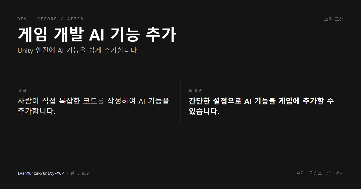 게임 개발 AI 기능 추가 전후 비교