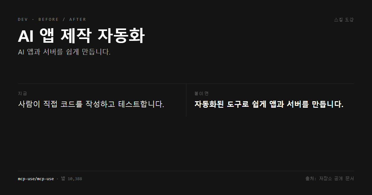 AI 앱 제작 자동화 전후 비교
