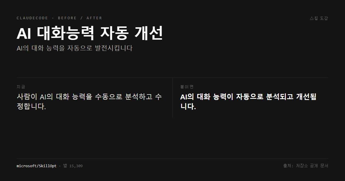 AI 대화능력 자동 개선 전후 비교