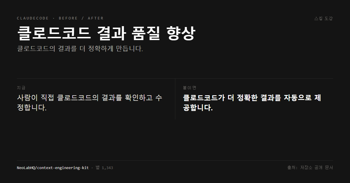클로드코드 결과 품질 향상 전후 비교